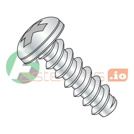 Self-Drilling Screw, #2 X 1 In, Zinc Plated Steel Pan Head Phillips Drive, 10000 PK